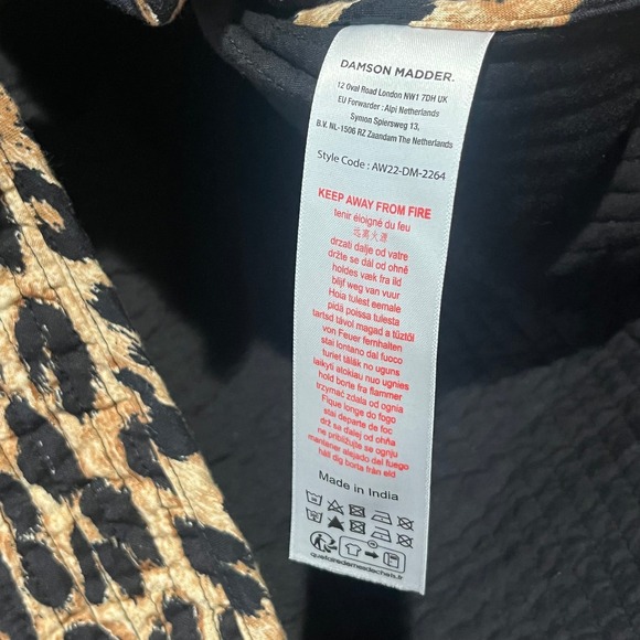 Damson Madder Tilly Leopard Cotton Gilet Vest Organic Quilted Tie Womens 16 - Picture 5 of 8